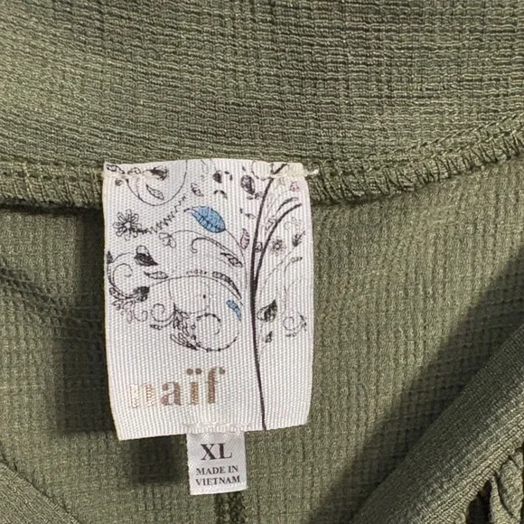 NAIF Olive Button-Up Blouse - Picture 2 of 7